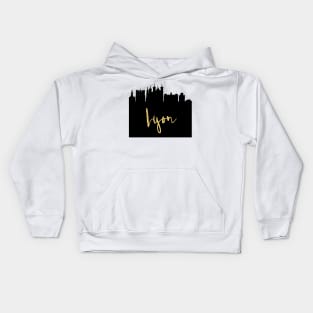 LYON FRANCE DESIGNER SILHOUETTE SKYLINE ART Kids Hoodie